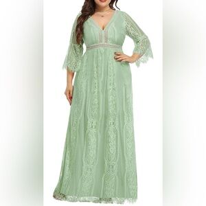 Plus size boho lace dress